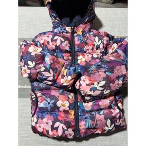 Paul Smith Junior Kids Floral Puffer Jacket Hooded Multicolor Coat Designer